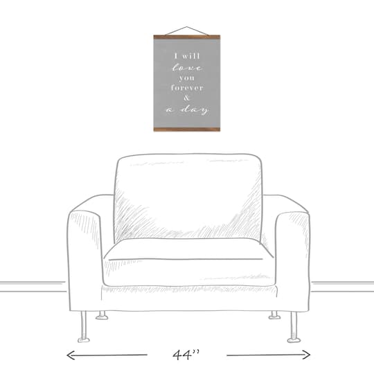 I Will Love You Forever and a Day Teak Hanging Canvas